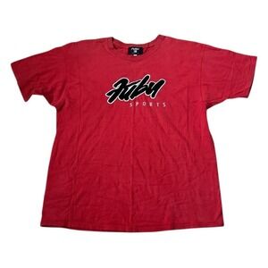 Vintage Fubu Sports T Shirt XXL Made in USA Discus Athletic Red